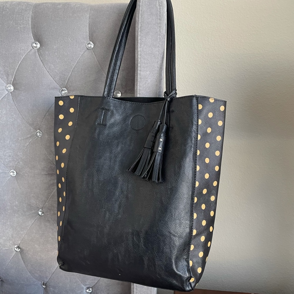 Black & Yellow Polka Dot Purse
